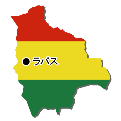ボリビア多民族国無料フリーイラスト｜首都名・国旗付